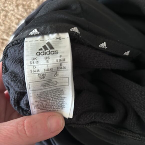 Classic Original Black + White Small Adidas Logo Hoody - Picture 3 of 3